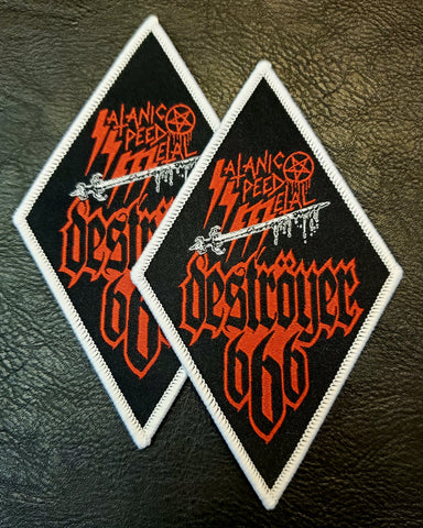 DESTROYER 666 "Satanic Speed Metal" Official Patch (white border)
