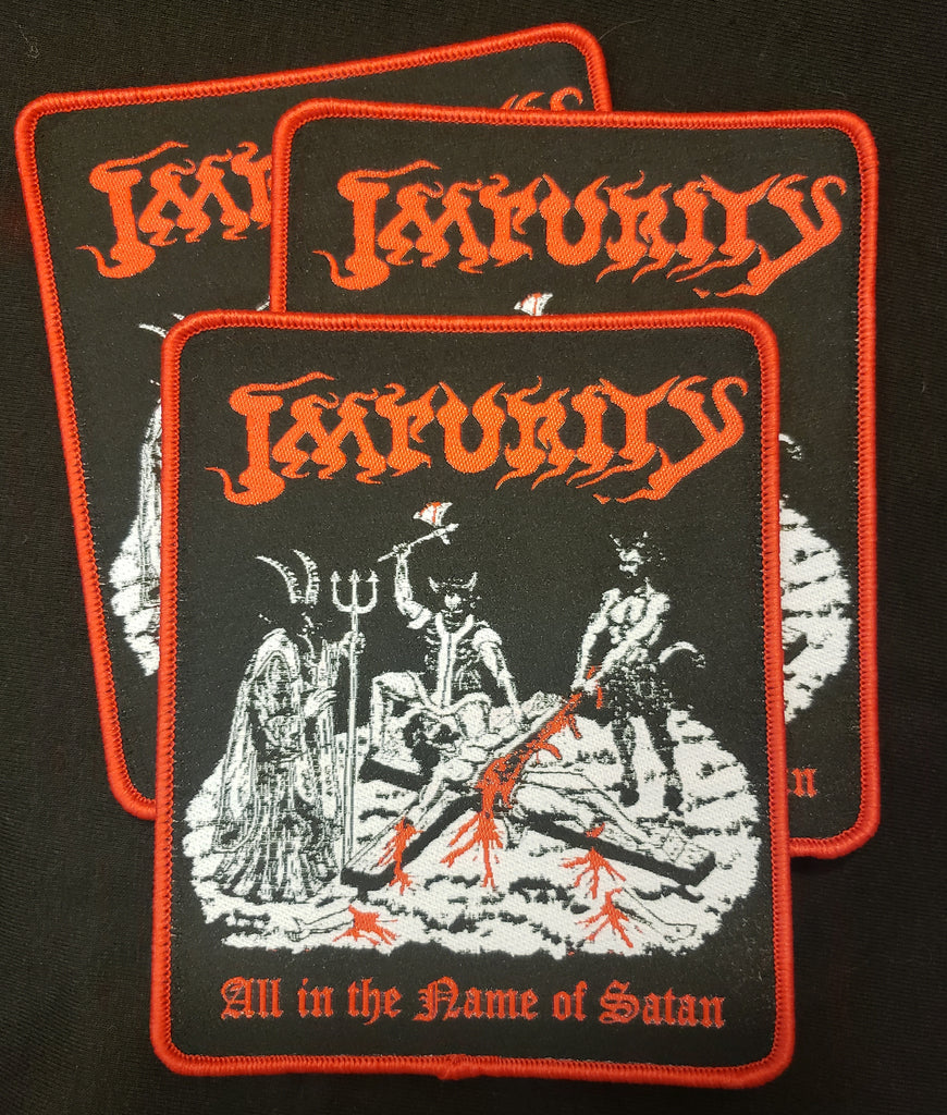 IMPURITY "All In The Name Of Satan" Offical patch (red border)