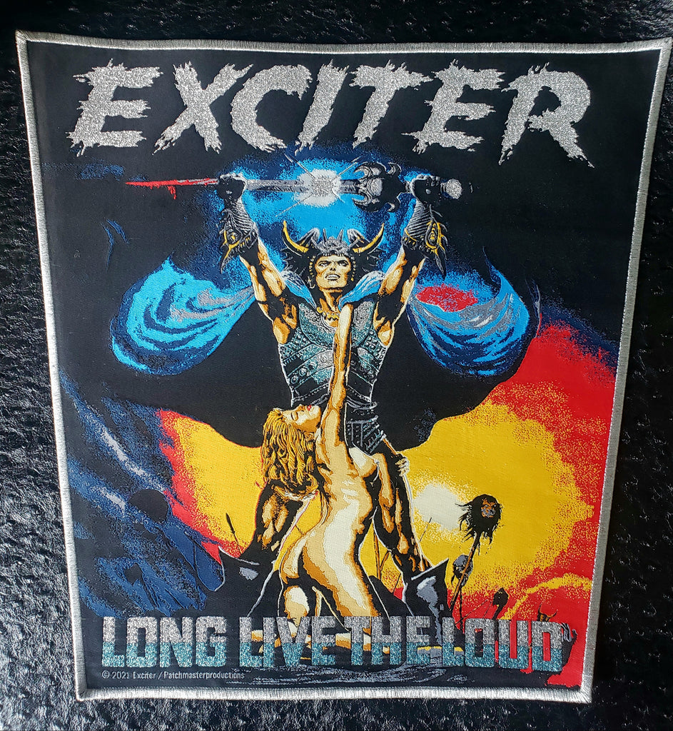 EXCITER "Long Live The Loud" Official Wove Back Patch (silver border)
