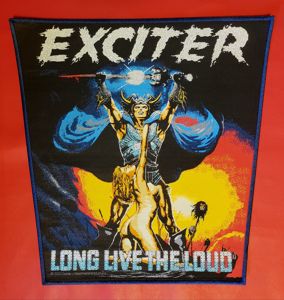 EXCITER "Long Live The Loud" Official Woven Back Patch (blue border)
