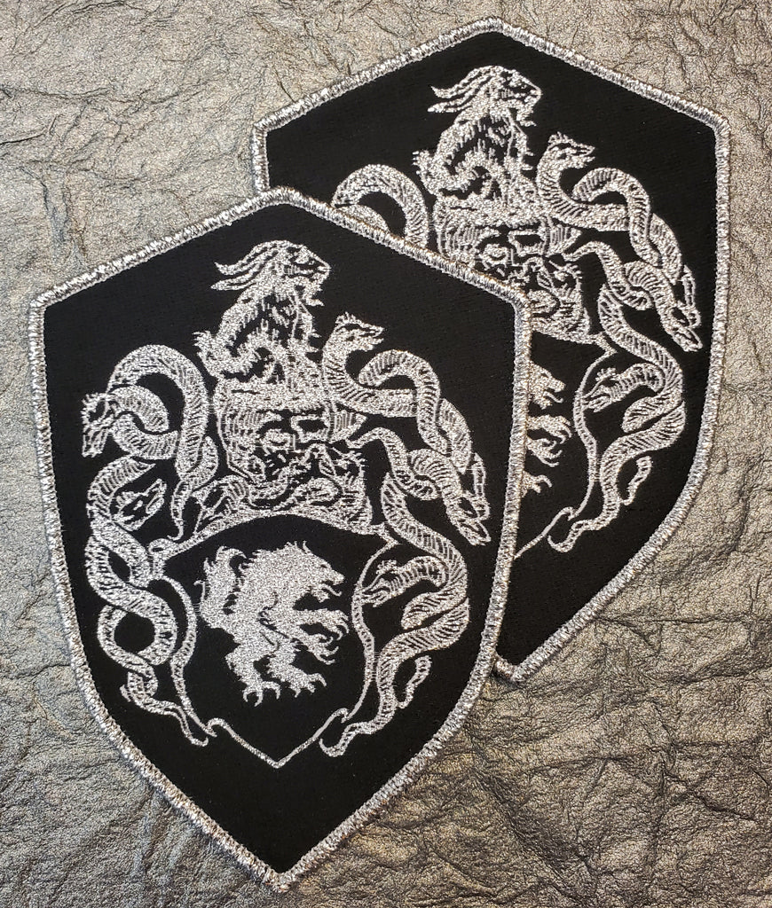 SATANIC WARMASTER "Shield" patch (silver border)